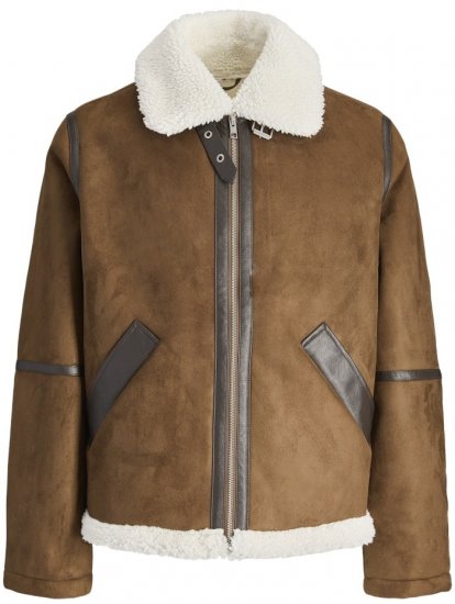 Jack & Jones Cole Aviator Jacket Cognac - Didelės vyriškos striukės - Didelės vyriškos striukės