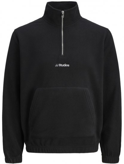 Jack & Jones Soho Half Zip Fleece Sweatshirt Black - Megztiniai ir džemperiai - Megztiniai ir Džemperiai - 2XL-14XL