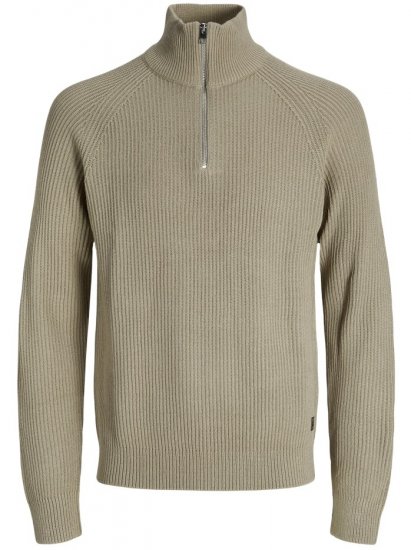 Jack & Jones Pannel Knit Half Zip Pullover Crockery - Megztiniai ir džemperiai - Megztiniai ir Džemperiai - 2XL-14XL