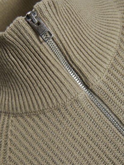 Jack & Jones Pannel Knit Half Zip Pullover Crockery - Megztiniai ir džemperiai - Megztiniai ir Džemperiai - 2XL-14XL