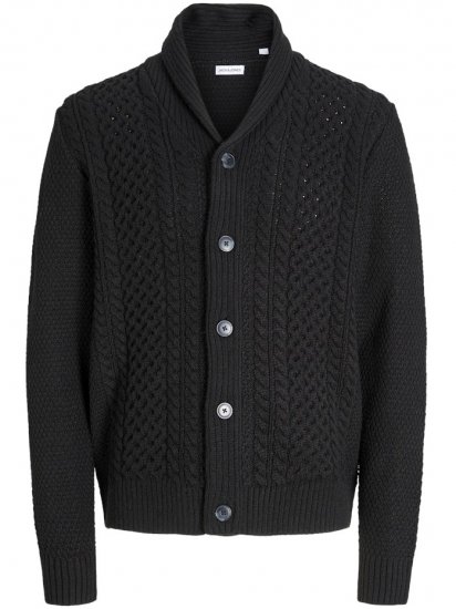 Jack & Jones Paul Shawl Knit Cardigan Black - Megztiniai ir džemperiai - Megztiniai ir Džemperiai - 2XL-14XL