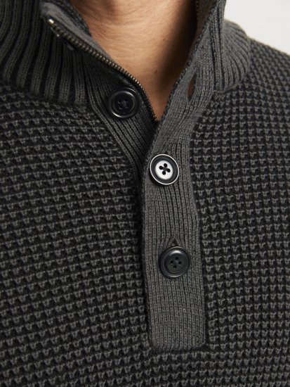 Jack & Jones Ethan High Neck Knit Pullover Black - Megztiniai ir džemperiai - Megztiniai ir Džemperiai - 2XL-14XL