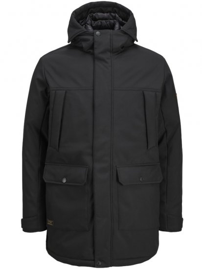 Jack & Jones Finn Softshell Parka Black - Didelės vyriškos striukės - Didelės vyriškos striukės