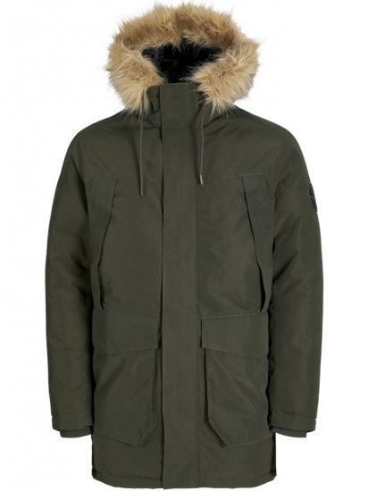 Jack & Jones Camp Faux Fur Parka Rosin - Didelės vyriškos striukės - Didelės vyriškos striukės