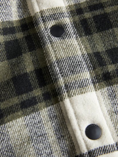 Jack & Jones Zac Teddy Long Sleeve Overshirt Jacket Dusty Olive - Didelės vyriškos striukės - Didelės vyriškos striukės