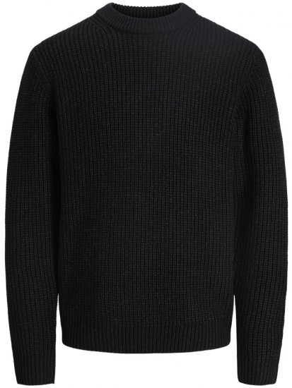 Jack & Jones Bleecker Crew Neck Knitted Sweater Black - Megztiniai ir džemperiai - Megztiniai ir Džemperiai - 2XL-14XL