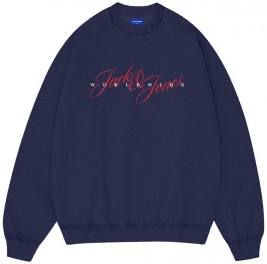 Jack & Jones Wood Crew Neck Sweatshirt Ocean Cavern - Megztiniai ir džemperiai - Megztiniai ir Džemperiai - 2XL-14XL