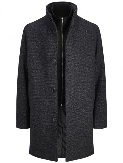 Jack & Jones Keith Standcollar Wool Blend Jacket Charcoal Grey - Didelės vyriškos striukės - Didelės vyriškos striukės