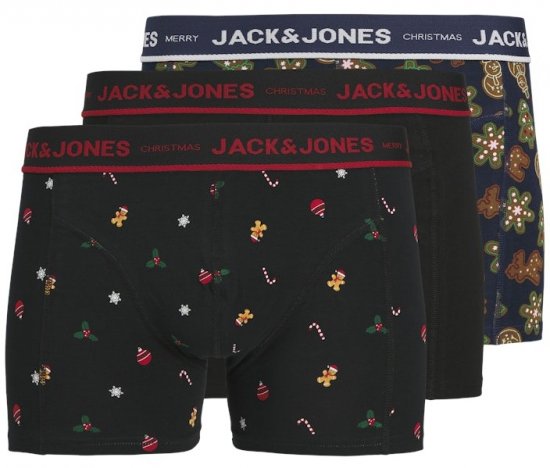 Jack & Jones Gingerbread Trunks 3-Pack Black - Apatinis trikotažas ir plaukimo apranga - Apatinis trikotažas - 2XL-8XL