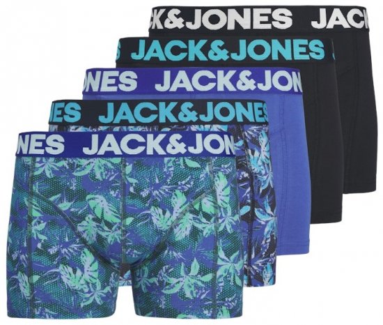  Jack & Jones Tropical Flowers Trunks 5-Pack Blue - Apatinis trikotažas ir plaukimo apranga - Apatinis trikotažas - 2XL-8XL