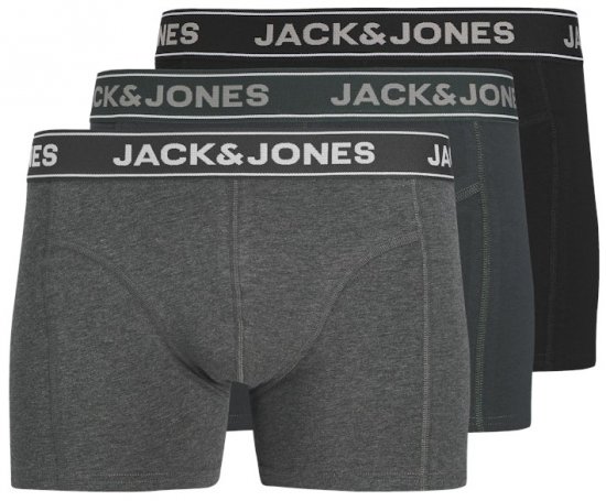 Jack & Jones Black Friday Trunks 3-Pack Grey Black - Apatinis trikotažas ir plaukimo apranga - Apatinis trikotažas - 2XL-8XL
