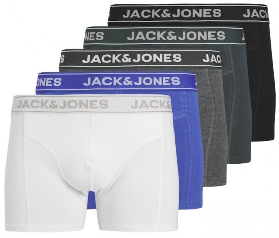 Jack & Jones Black Friday Trunks 5-Pack Black Grey Blue White - Apatinis trikotažas ir plaukimo apranga - Apatinis trikotažas - 2XL-8XL