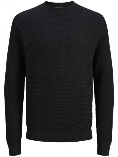Jack & Jones Barkley Crew Neck Knitted Sweater Black - Megztiniai ir džemperiai - Megztiniai ir Džemperiai - 2XL-14XL