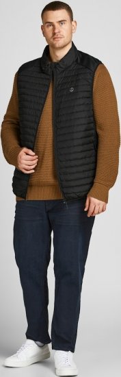 Jack & Jones MULTI BODYWARMER With COLLAR Black - Didelės vyriškos striukės - Didelės vyriškos striukės