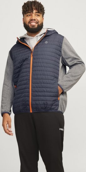 Jack & Jones MULTI QUILTED SET-IN Sleeves Jacket Grey Melange - Didelės vyriškos striukės - Didelės vyriškos striukės