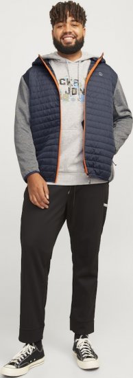 Jack & Jones MULTI QUILTED SET-IN Sleeves Jacket Grey Melange - Didelės vyriškos striukės - Didelės vyriškos striukės
