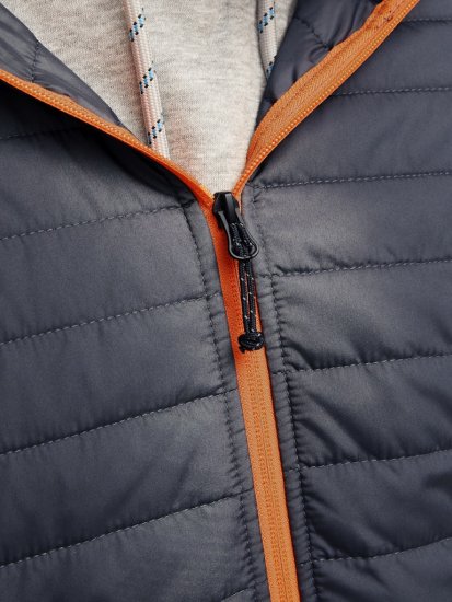 Jack & Jones MULTI QUILTED SET-IN Sleeves Jacket Grey Melange - Didelės vyriškos striukės - Didelės vyriškos striukės