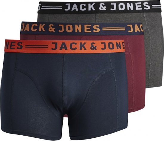 Jack & Jones LICHFIELD Trunks 3-Pack Burgundy - Apatinis trikotažas ir plaukimo apranga - Apatinis trikotažas - 2XL-8XL