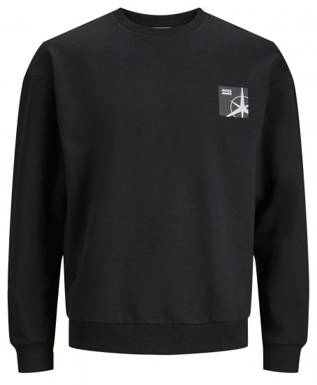 Jack & Jones JCOFILO Crew Neck Sweater with Back Print Black - Megztiniai ir džemperiai - Megztiniai ir Džemperiai - 2XL-14XL