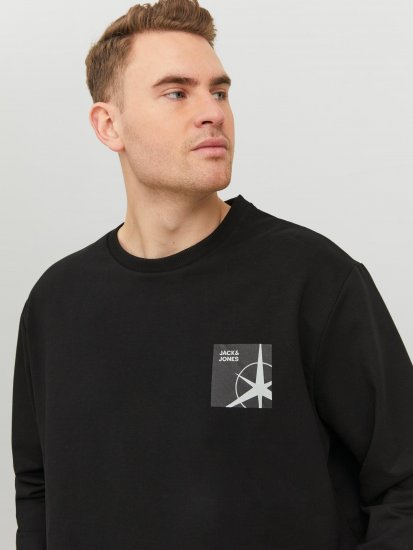 Jack & Jones JCOFILO Crew Neck Sweater with Back Print Black - Megztiniai ir džemperiai - Megztiniai ir Džemperiai - 2XL-14XL