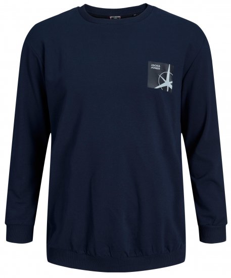 Jack & Jones JCOFILO Crew Neck Sweater with Back Print Navy Blazer - Megztiniai ir džemperiai - Megztiniai ir Džemperiai - 2XL-14XL
