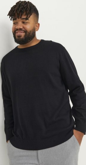 Jack & Jones BASIC Knitted Sweater Black - Megztiniai ir džemperiai - Megztiniai ir Džemperiai - 2XL-14XL
