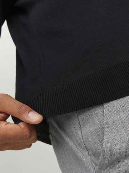 Jack & Jones BASIC Knitted Sweater Black - Megztiniai ir džemperiai - Megztiniai ir Džemperiai - 2XL-14XL