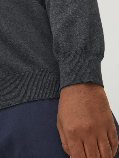 Jack & Jones BASIC Knitted Sweater Dark Grey Melange - Megztiniai ir džemperiai - Megztiniai ir Džemperiai - 2XL-14XL