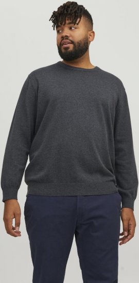 Jack & Jones BASIC Knitted Sweater Dark Grey Melange - Megztiniai ir džemperiai - Megztiniai ir Džemperiai - 2XL-14XL