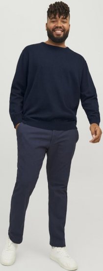 Jack & Jones BASIC Knitted Sweater Navy Blazer - Megztiniai ir džemperiai - Megztiniai ir Džemperiai - 2XL-14XL