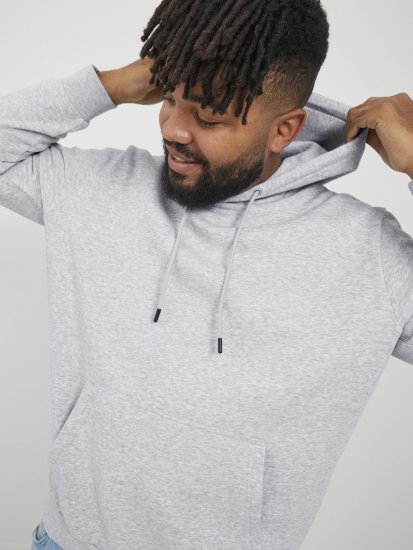 Jack & Jones BRADLEY Hoodie Light Grey Melange - Megztiniai ir džemperiai - Megztiniai ir Džemperiai - 2XL-14XL