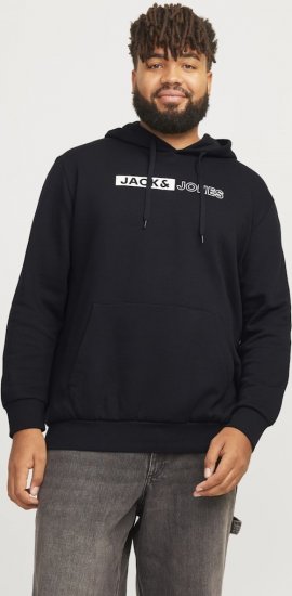 Jack & Jones CORP LOGO PLAY 5 Print Hoodie Black - Megztiniai ir džemperiai - Megztiniai ir Džemperiai - 2XL-14XL