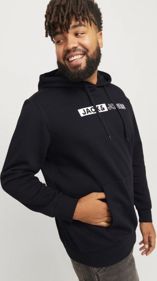 Jack & Jones CORP LOGO PLAY 5 Print Hoodie Black - Megztiniai ir džemperiai - Megztiniai ir Džemperiai - 2XL-14XL