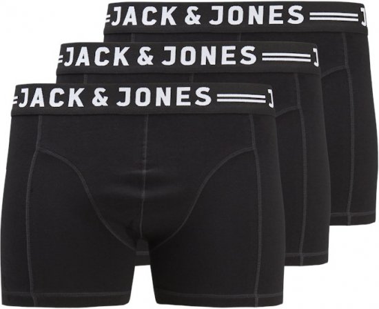 Jack & Jones SENSE Trunks 3-Pack Black - Apatinis trikotažas ir plaukimo apranga - Apatinis trikotažas - 2XL-8XL