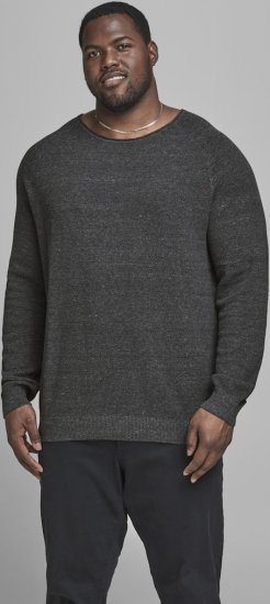 Jack & Jones HILL Knitted Sweater Dark Grey Melange - Megztiniai ir džemperiai - Megztiniai ir Džemperiai - 2XL-14XL