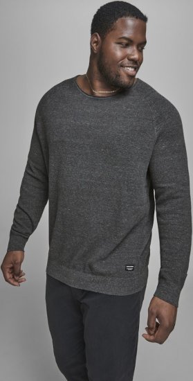 Jack & Jones HILL Knitted Sweater Dark Grey Melange - Megztiniai ir džemperiai - Megztiniai ir Džemperiai - 2XL-14XL