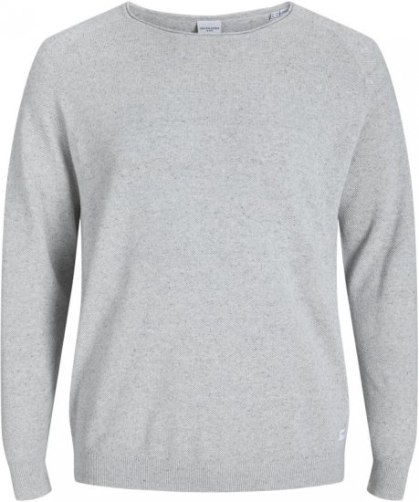 Jack & Jones HILL Knitted Sweater Light Grey Melange - Megztiniai ir džemperiai - Megztiniai ir Džemperiai - 2XL-14XL