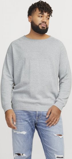 Jack & Jones HILL Knitted Sweater Light Grey Melange - Megztiniai ir džemperiai - Megztiniai ir Džemperiai - 2XL-14XL