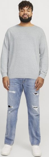 Jack & Jones HILL Knitted Sweater Light Grey Melange - Megztiniai ir džemperiai - Megztiniai ir Džemperiai - 2XL-14XL
