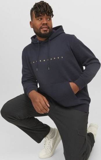 Jack & Jones STAR Hoodie Dark Navy - Megztiniai ir džemperiai - Megztiniai ir Džemperiai - 2XL-14XL
