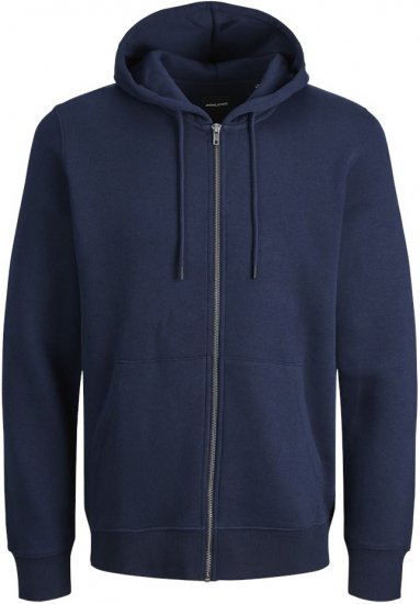 Jack & Jones BRADLEY Zip Hoodie Navy Blazer - Megztiniai ir džemperiai - Megztiniai ir Džemperiai - 2XL-14XL