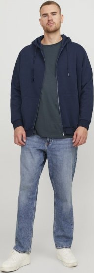 Jack & Jones BRADLEY Zip Hoodie Navy Blazer - Megztiniai ir džemperiai - Megztiniai ir Džemperiai - 2XL-14XL