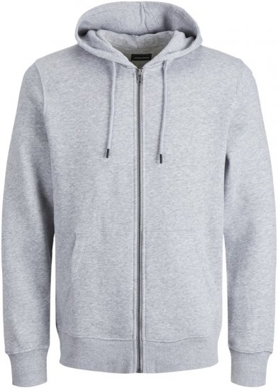 Jack & Jones BRADLEY Zip Hoodie Light Grey Melange - Megztiniai ir džemperiai - Megztiniai ir Džemperiai - 2XL-14XL