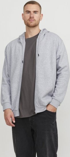 Jack & Jones BRADLEY Zip Hoodie Light Grey Melange - Megztiniai ir džemperiai - Megztiniai ir Džemperiai - 2XL-14XL