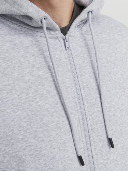 Jack & Jones BRADLEY Zip Hoodie Light Grey Melange - Megztiniai ir džemperiai - Megztiniai ir Džemperiai - 2XL-14XL