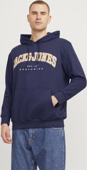 Jack & Jones CALEB Hoodie Navy Blazer - Megztiniai ir džemperiai - Megztiniai ir Džemperiai - 2XL-14XL