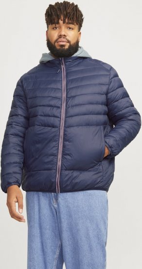 Jack & Jones SPRINT True Red Stitches Quilted Collar Jacket Navy Blazer - Didelės vyriškos striukės - Didelės vyriškos striukės