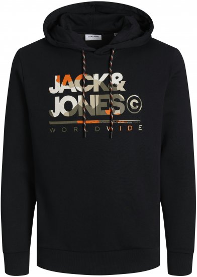 Jack & Jones JJLUKE Hoodie Black - Megztiniai ir džemperiai - Megztiniai ir Džemperiai - 2XL-14XL