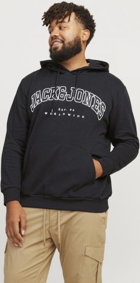 Jack & Jones CALEB Hoodie Black - Megztiniai ir džemperiai - Megztiniai ir Džemperiai - 2XL-14XL