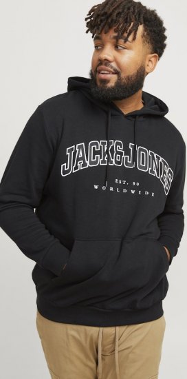 Jack & Jones CALEB Hoodie Black - Megztiniai ir džemperiai - Megztiniai ir Džemperiai - 2XL-14XL